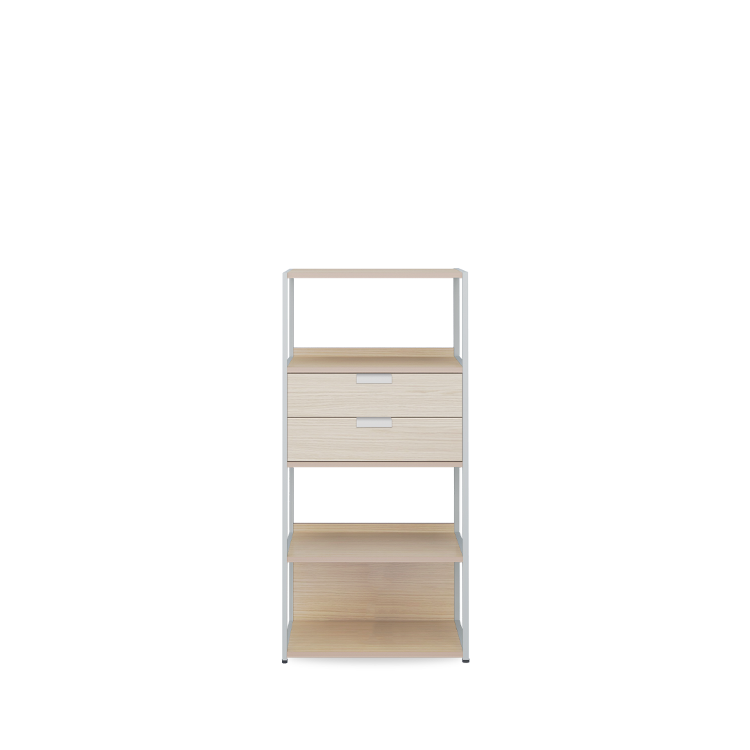 LEON 4 Tier Bookshelf 600 (2 darwers)