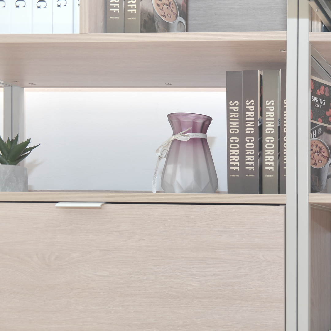 LEON 4 Tier Bookshelf 600 (1 drawer)