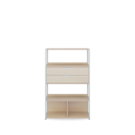 LEON 4 Tier Bookshelf 800 (2 drawers)